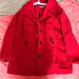 Women’s Red Peacoat Jacket